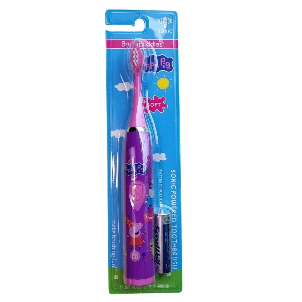Brush Buddies Peppa Pig Sonic Powered Toothbrush Purple Pink Kids Soft Bristles